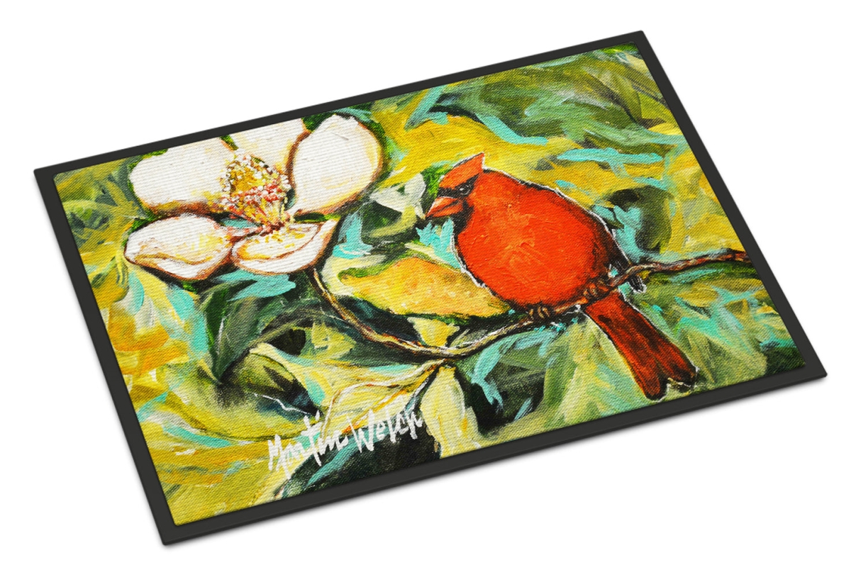 MW2036MAT 18 x 27 in. Cardinal with Magnolia Doormat