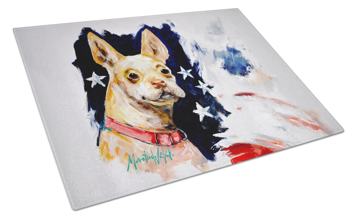 MW2038LCB 15 x 12 in. Chevy Boston Terrier Glass Cutting Board