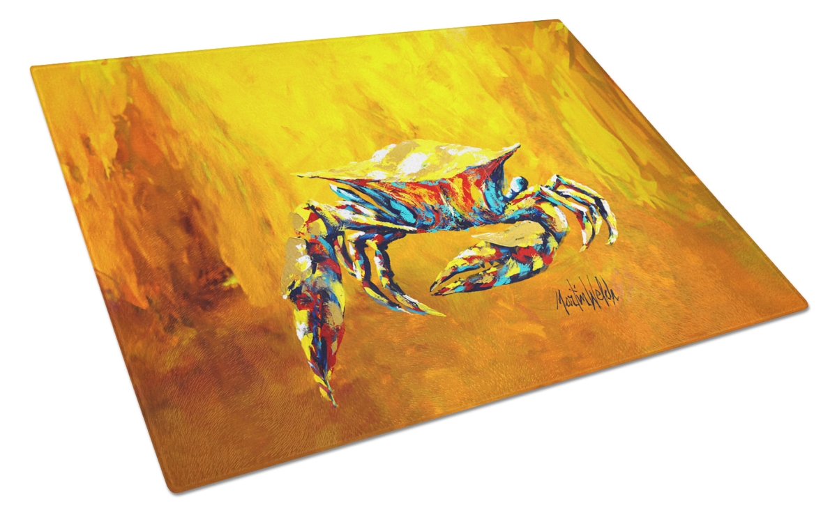 MW2039LCB 15 x 12 in. Crab Called the Bigger Jigger Glass Cutting Board
