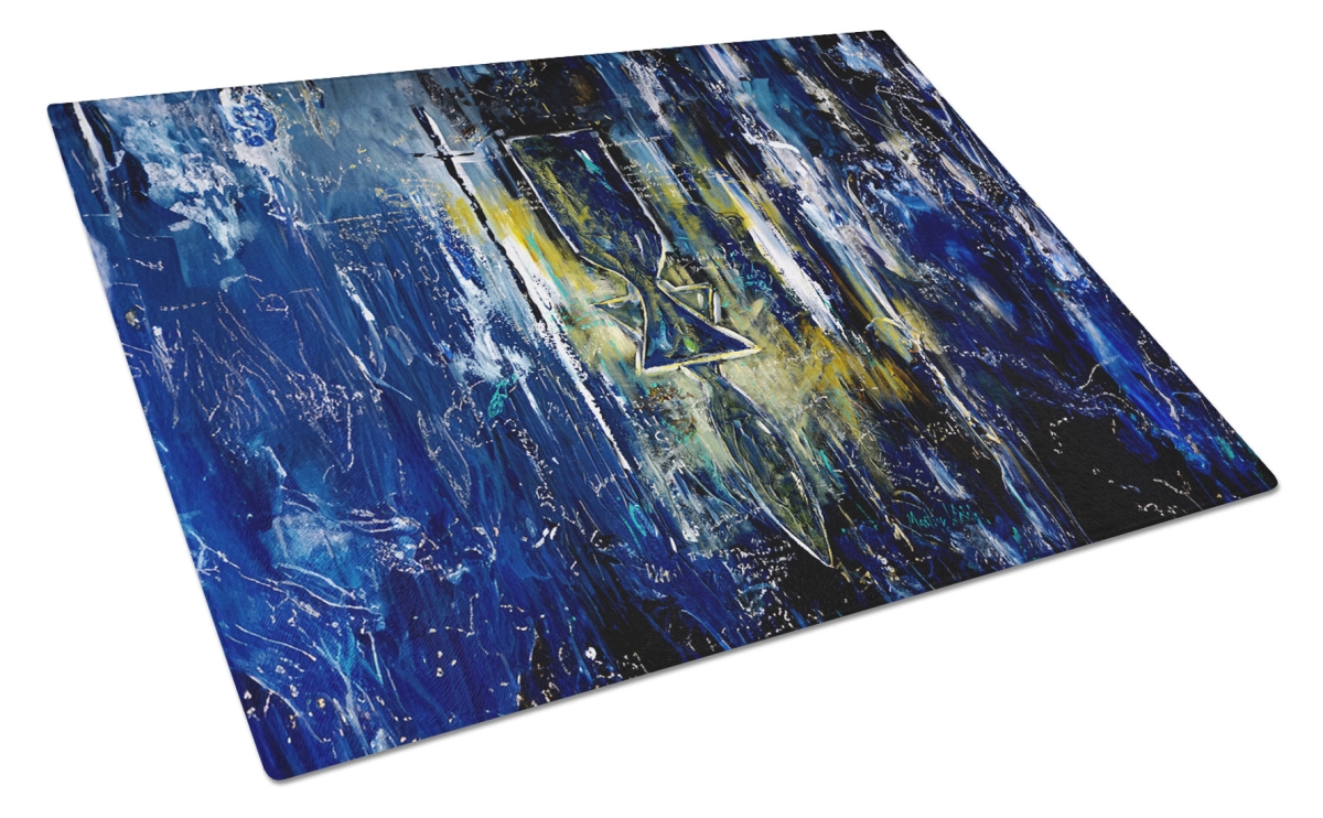 MW2070LCB 15 x 12 in. Glimer Star of David Glass Cutting Board