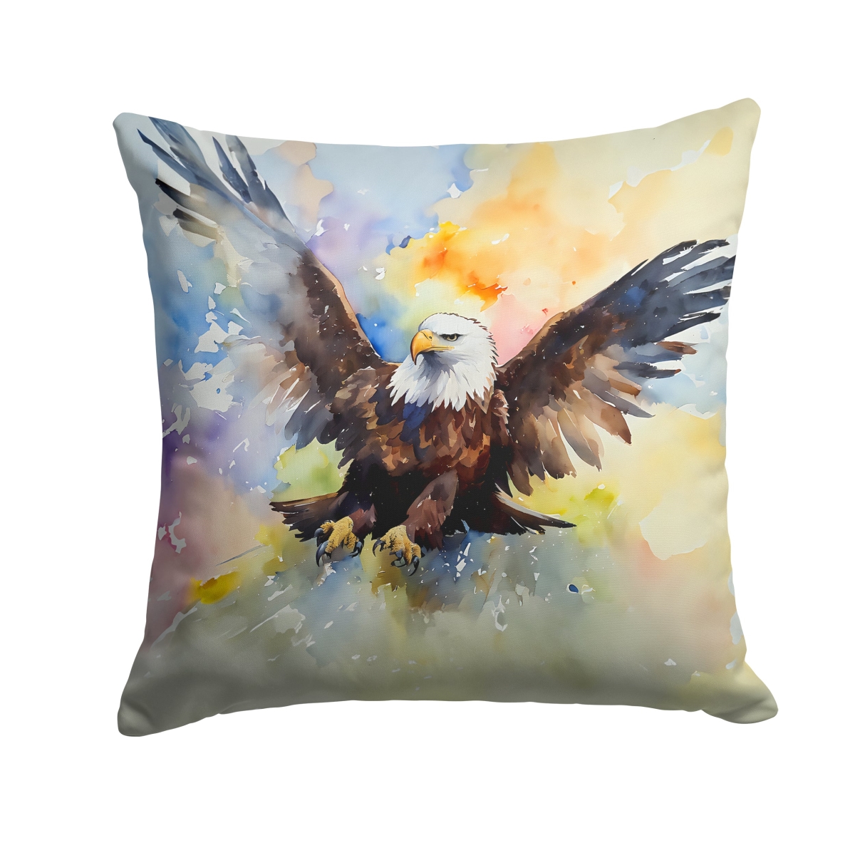 Eagle Decorative Throw Pillow - Multi-Color - 14 x 14 in. - Water-Resistant