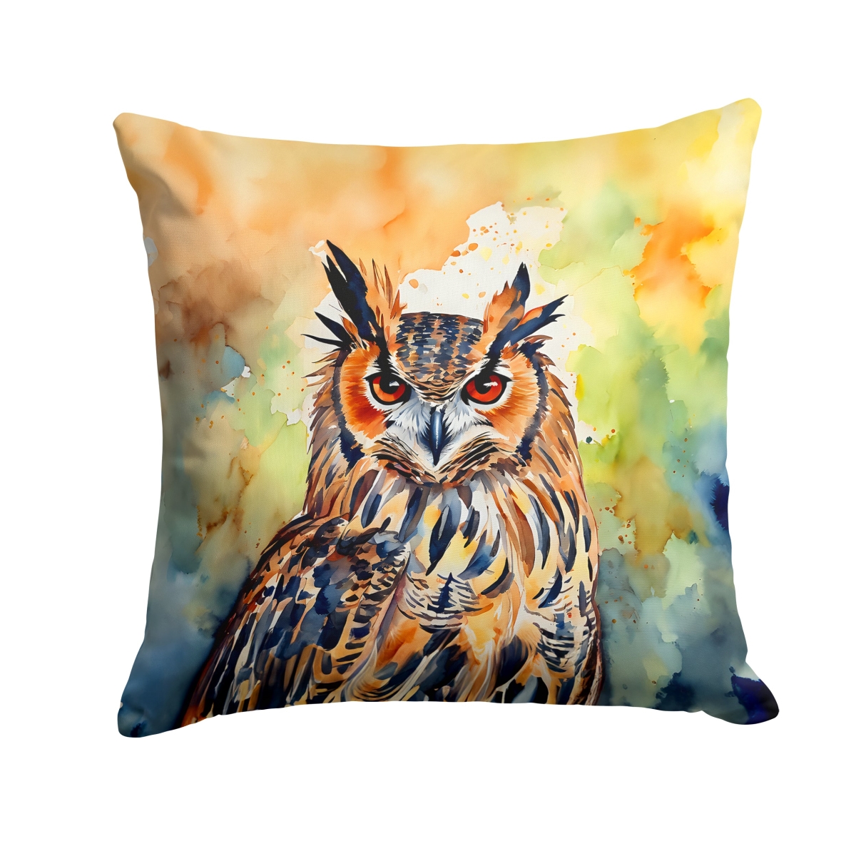 DAC3223PW1414 14 x 14 in. Eurasian Eagle Owl Throw Pillow