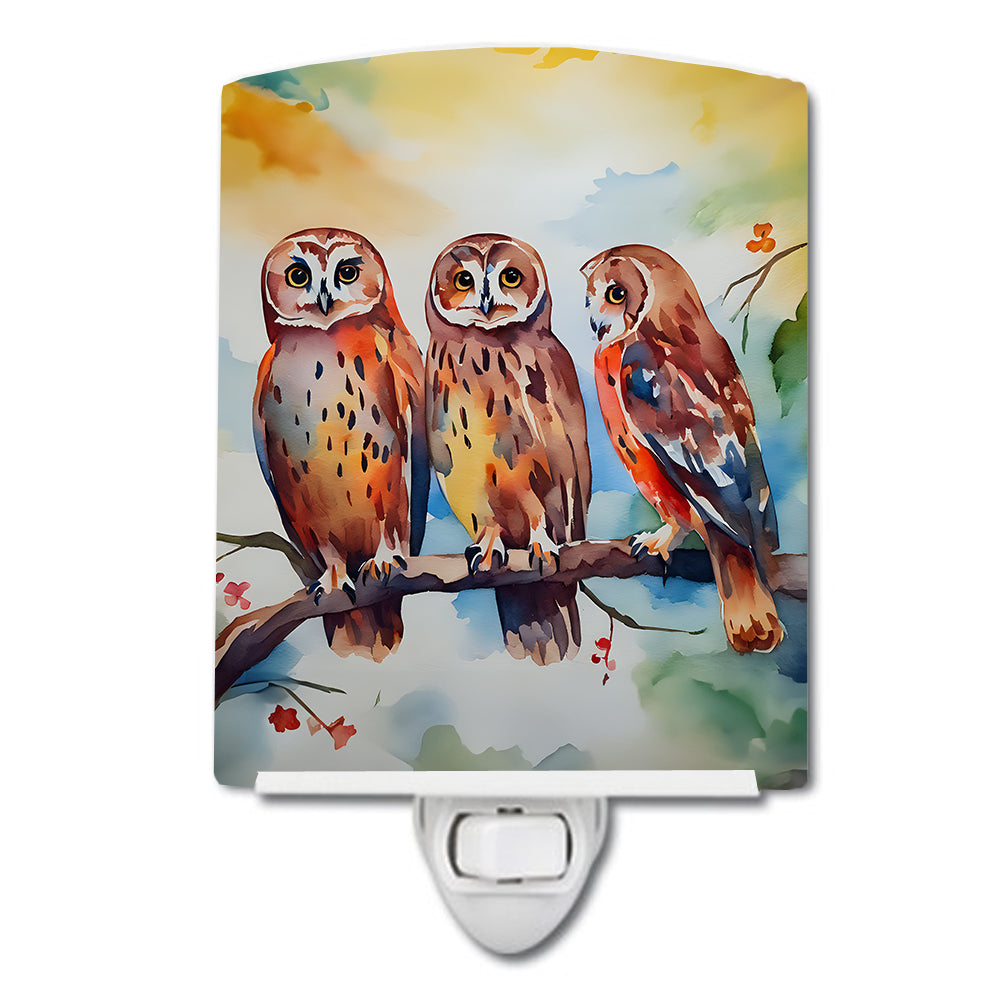 DAC3247CNL 6 x 4 in. Owls Ceramic Night Light