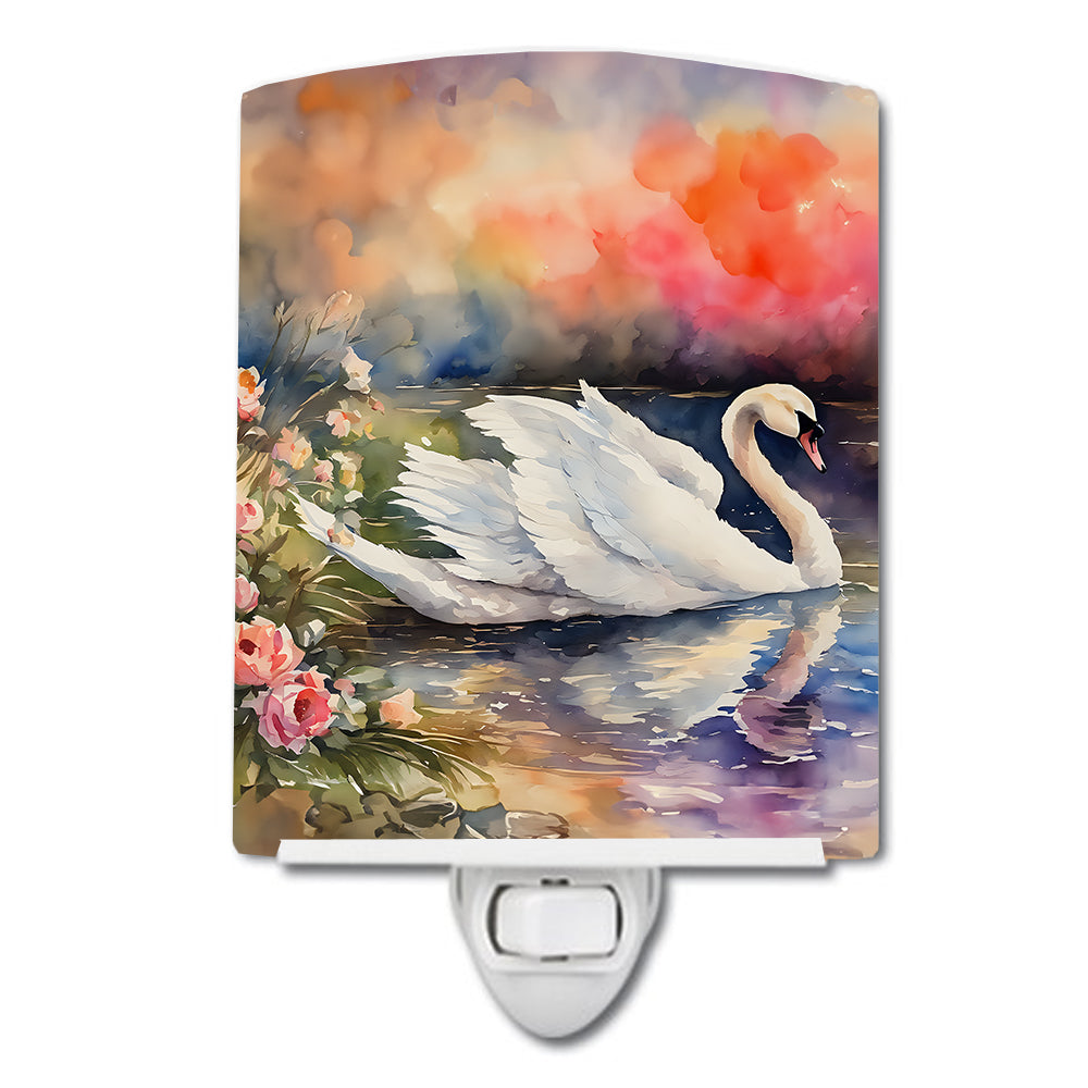 DAC3274CNL 6 x 4 in. Swan Ceramic Night Light