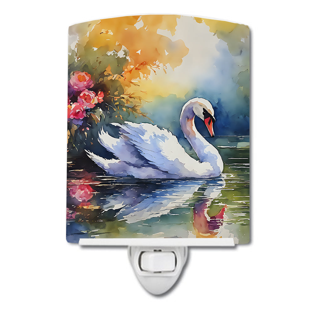 DAC3277CNL 6 x 4 in. Swan Ceramic Night Light