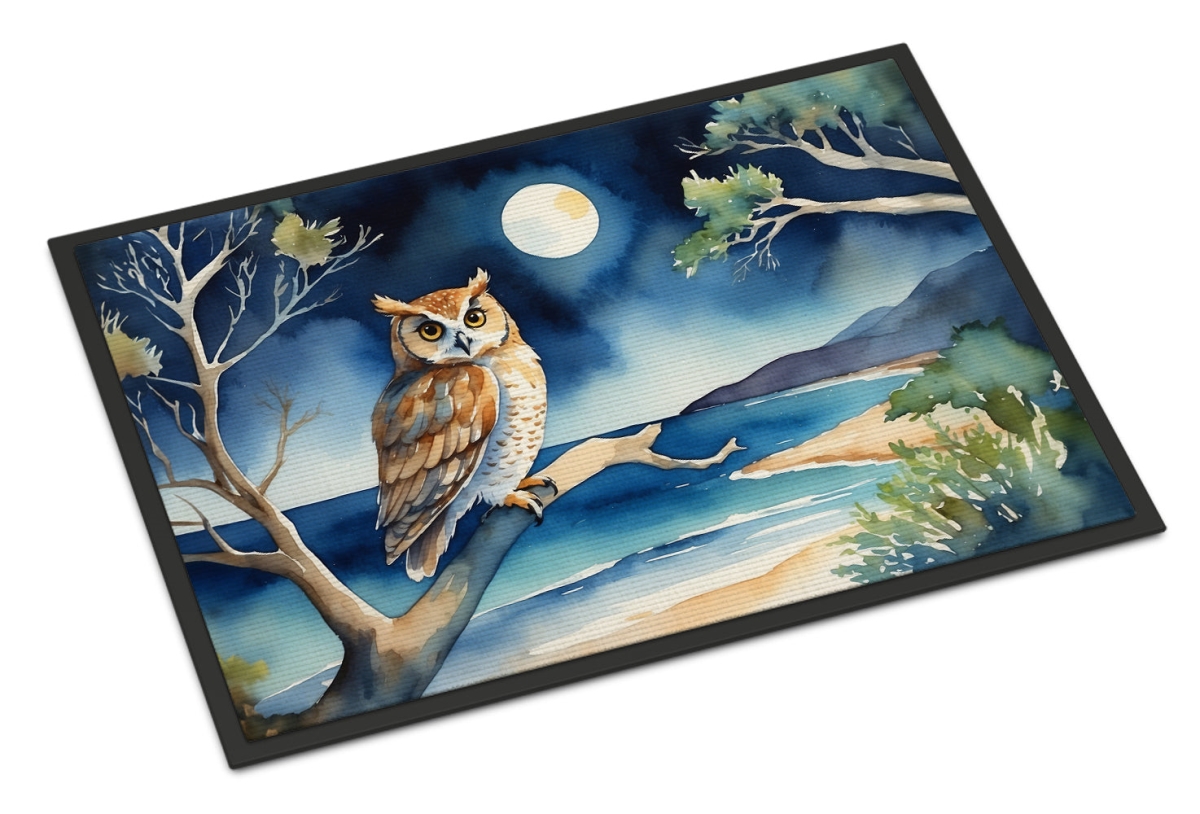 DAC7532MAT 18 x 27 in. Owl Perched in Coastal Tree Doormat