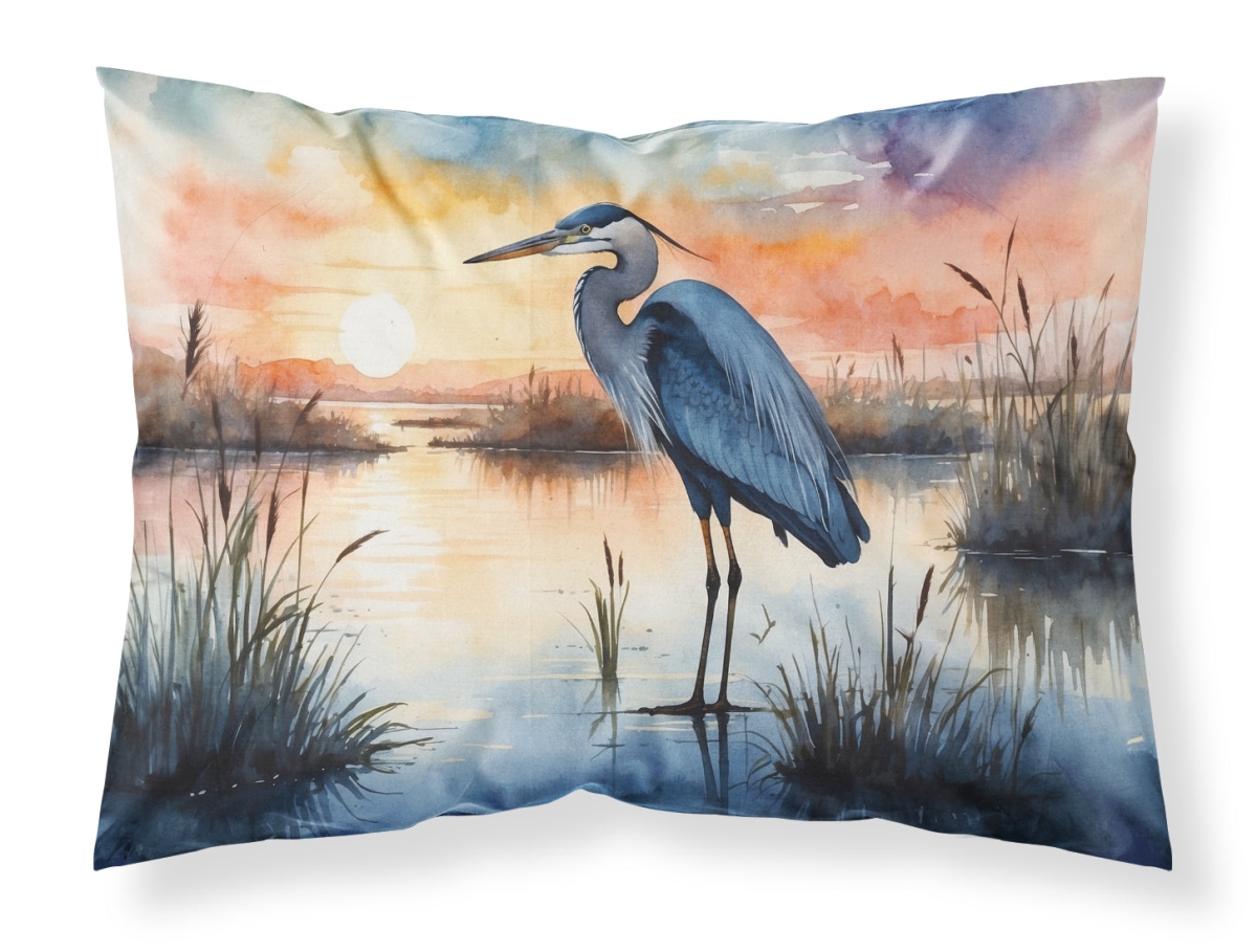 DAC7502PILLOWCASE 20.5 x 30 in. Blue Heron Setting Sun Standard Pillowcase