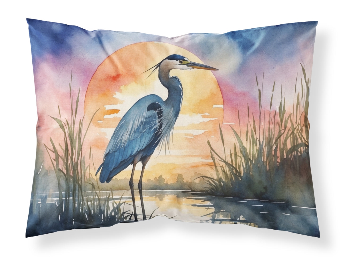 DAC7503PILLOWCASE 20.5 x 30 in. Blue Heron Setting Sun Standard Pillowcase