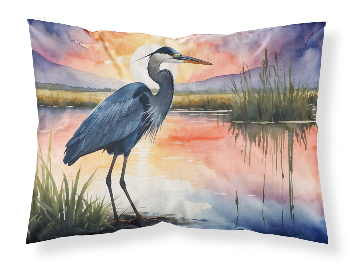 DAC7504PILLOWCASE 20.5 x 30 in. Blue Heron Setting Sun Standard Pillowcase