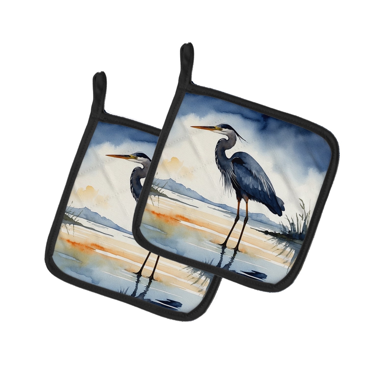 DAC7500PTHD 7.5 x 7.5 in. Blue Heron Barely Lit Sky Pot Holders - Set of 2