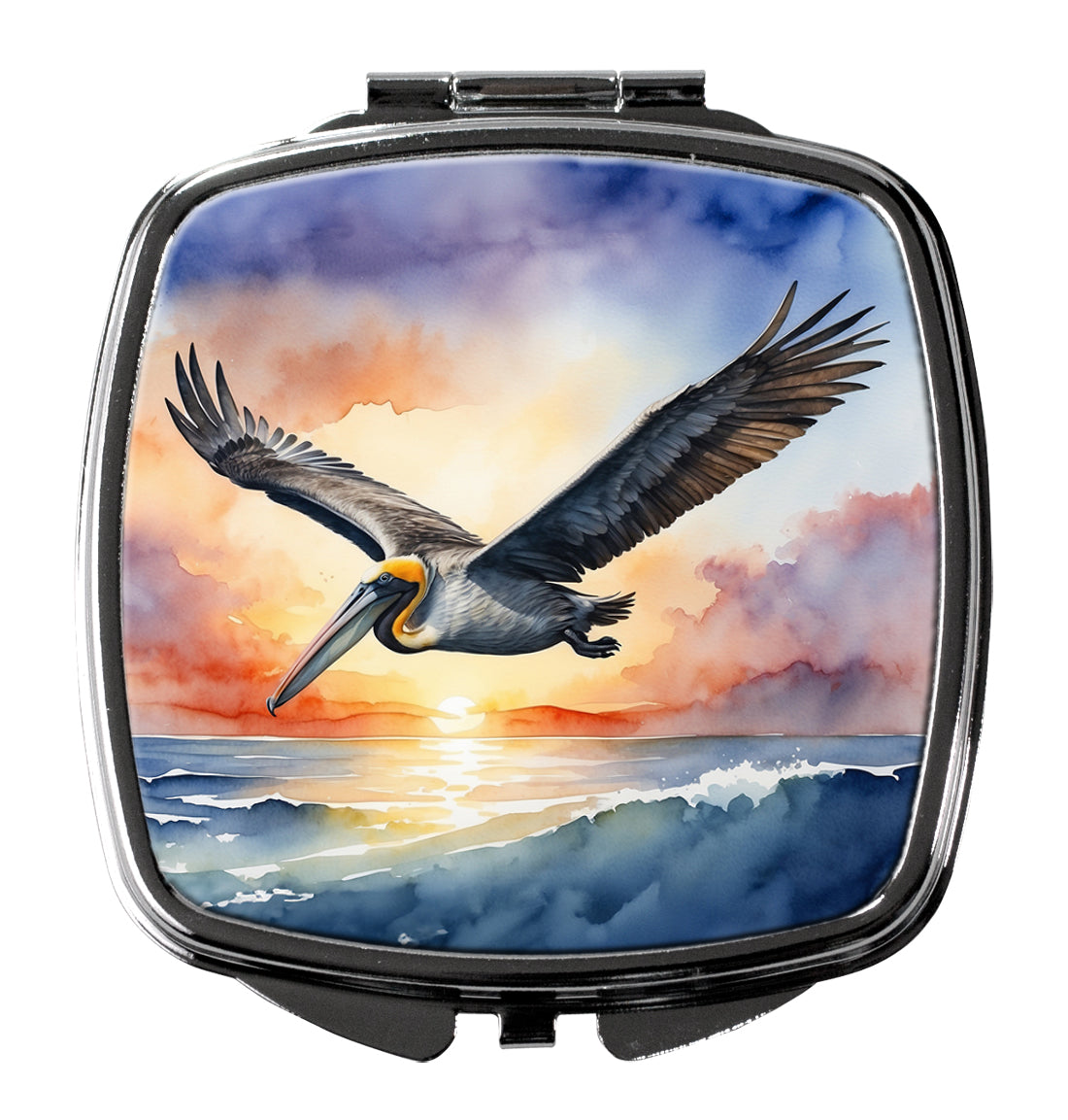 DAC7507SCM 3 x 2.75 in. Pelican Fyling At Sunrise Compact Mirror