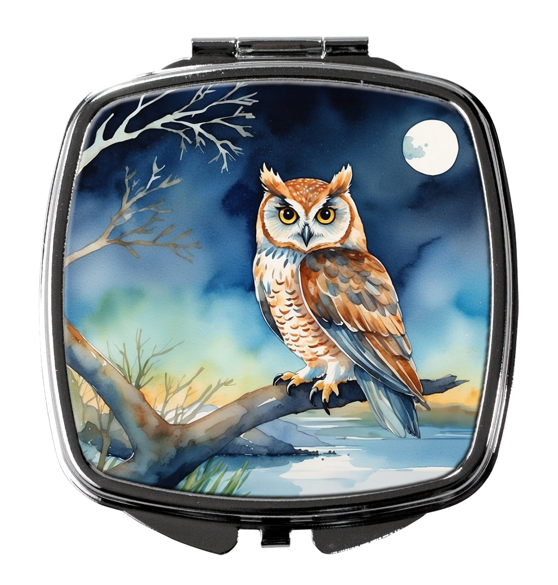 DAC7531SCM 3 x 2.75 in. Owl Perched in Coastal Tree Compact Mirror