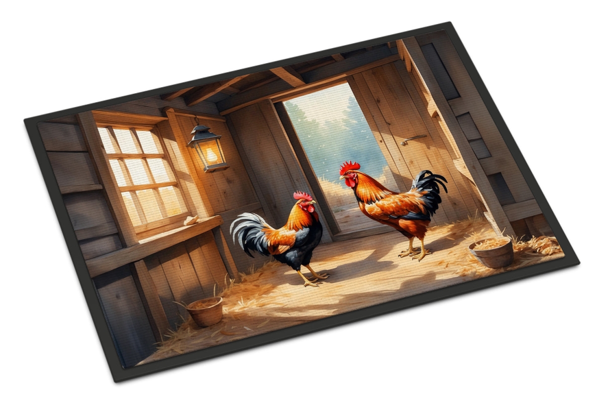 DAC7654JMAT 24 x 36 in. Chickens in the Coop Doormat