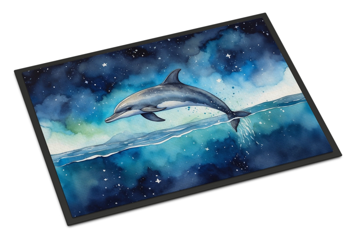 DAC7664JMAT 24 x 36 in. Dolphin in a Starry Sea Doormat