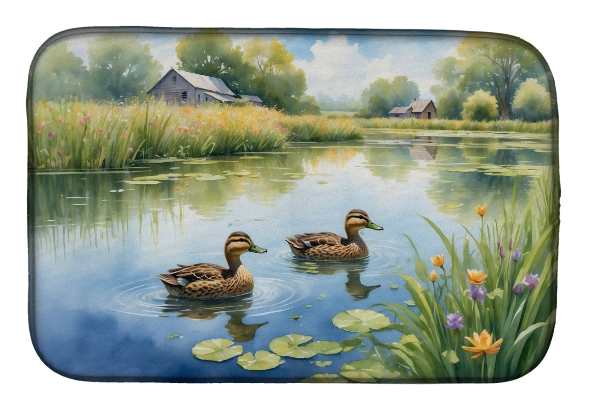 Picture of Carolines Treasures DAC7696DDM 21 x 14 in. Mother Duck Dish Drying Mat