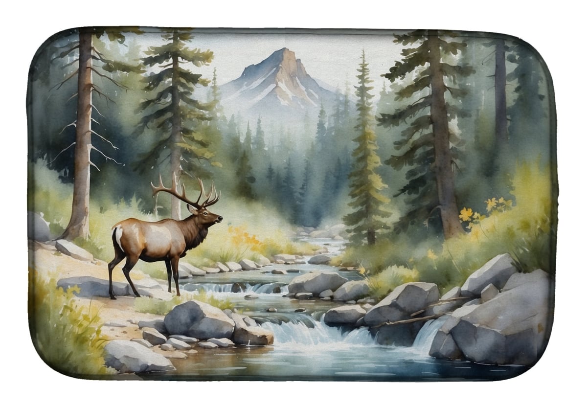 Picture of Carolines Treasures DAC7699DDM 21 x 14 in. Mountain Stream Elk Dish Drying Mat
