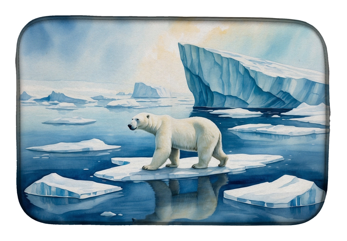 Picture of Carolines Treasures DAC7703DDM 21 x 14 in. Polar Bear on the Ice Dish Drying Mat