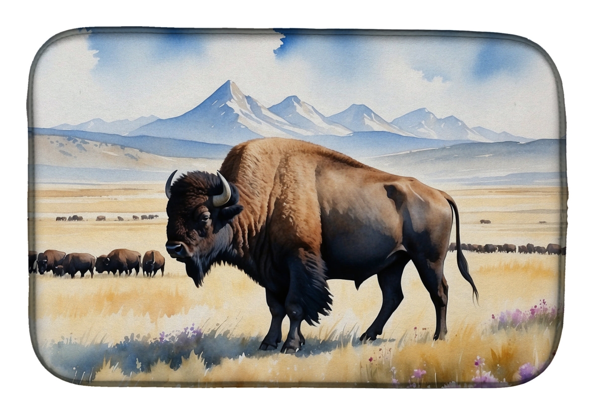 Picture of Carolines Treasures DAC7704DDM 21 x 14 in. Prairie Bison Dish Drying Mat