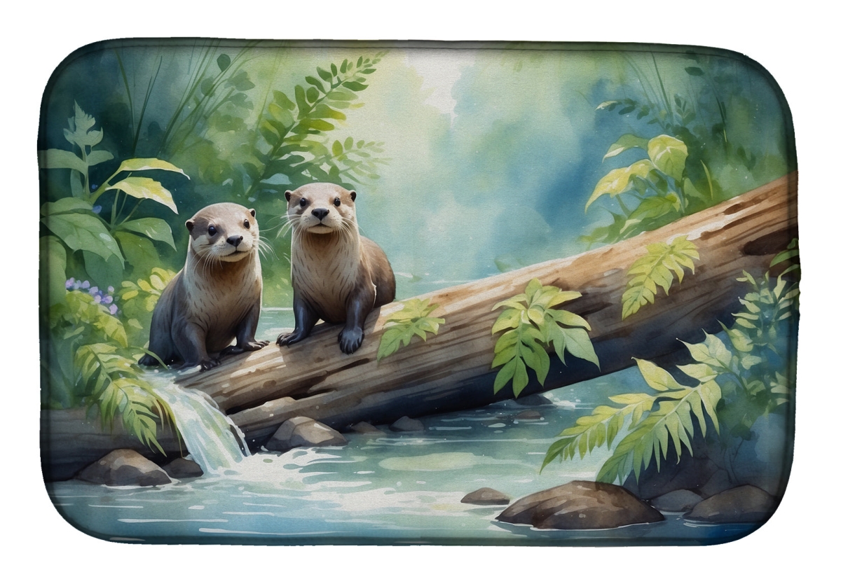 Picture of Carolines Treasures DAC7705DDM 21 x 14 in. River Otters At Play Dish Drying Mat
