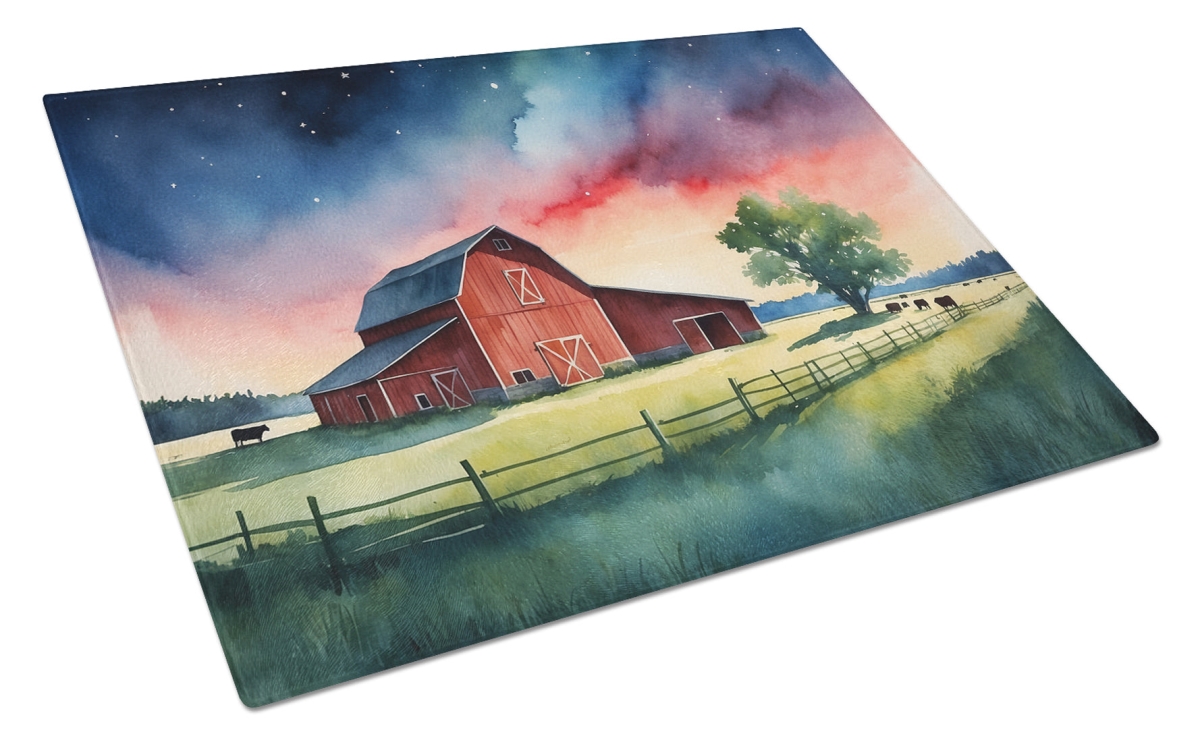 DAC7648LCB 15 x 12 in. Barn at Twilight Glass Cutting Board