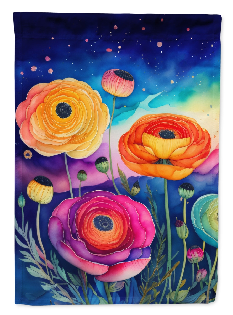 DAC1456CHF 40 x 28 in. Ranunculus in Color House Flag