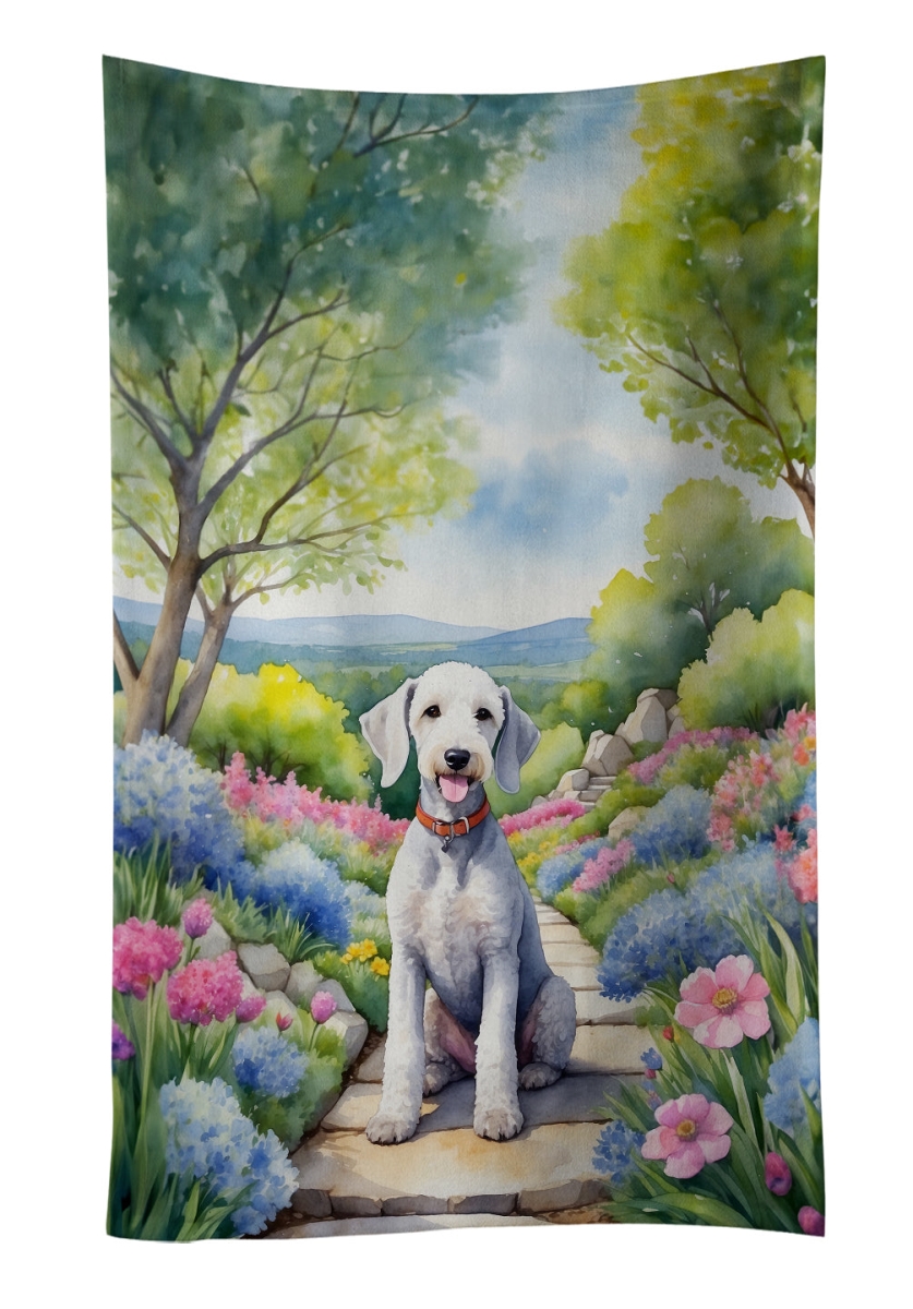 DAC6562KTWL 25 x 15 in. Bedlington Terrier Spring Garden Kitchen Towel