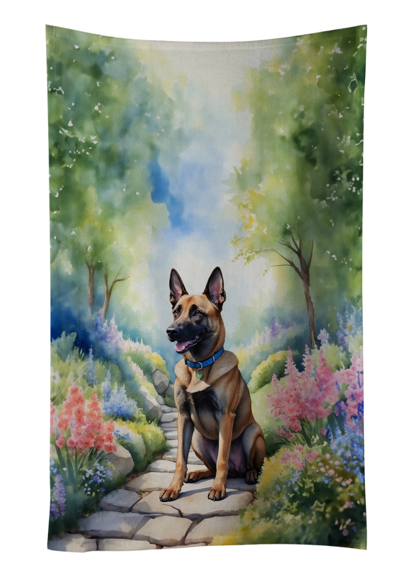 DAC6563KTWL 25 x 15 in. Belgian Malinois Spring Garden Kitchen Towel