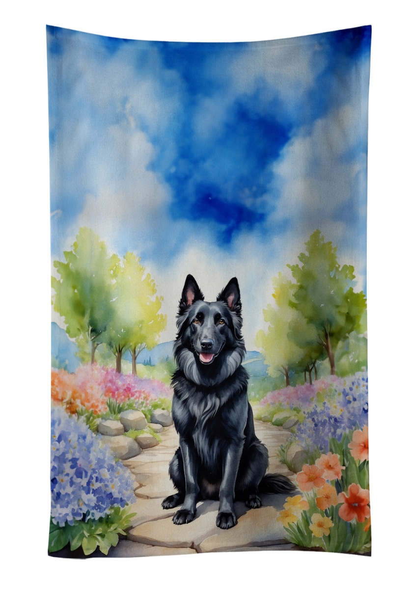 DAC6564KTWL 25 x 15 in. Belgian Sheepdog Spring Path Kitchen Towel