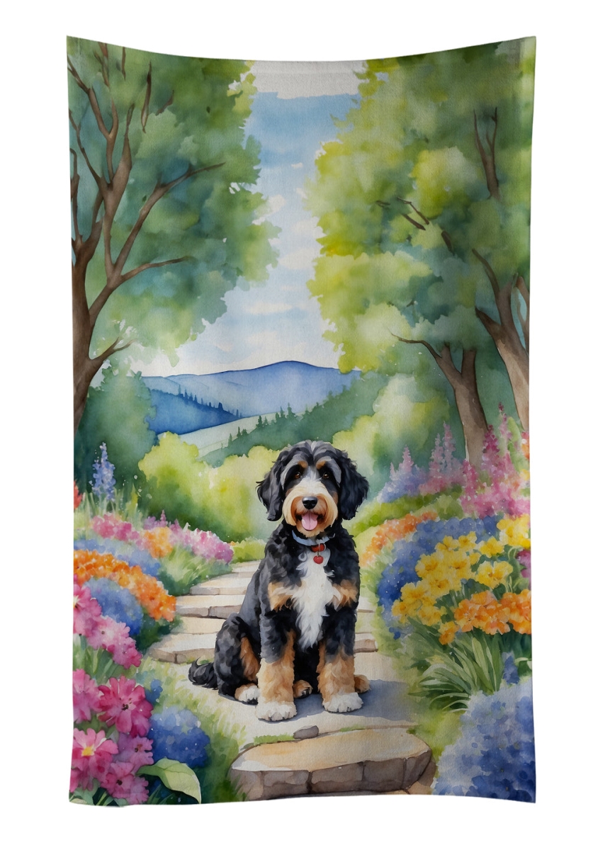 DAC6567KTWL 25 x 15 in. Bernedoodle Spring Path Kitchen Towel