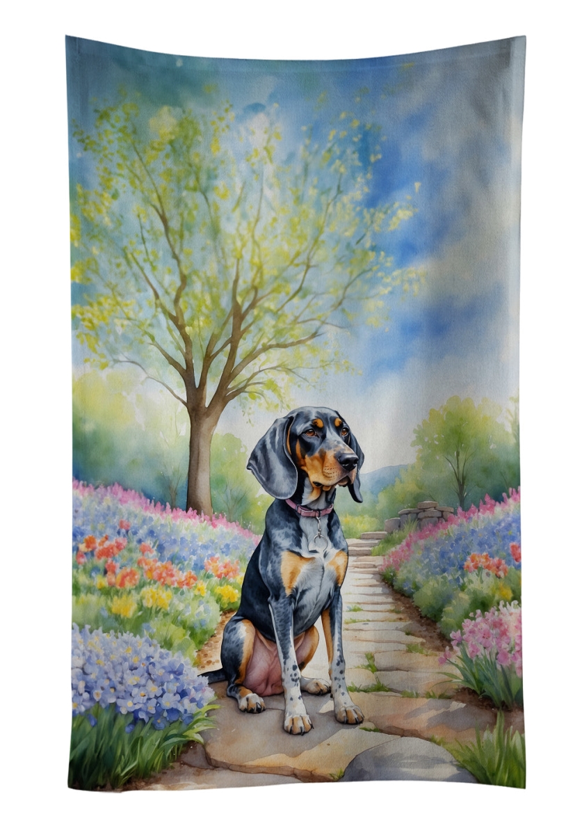 DAC6572KTWL 25 x 15 in. Bluetick Coonhound Spring Path Kitchen Towel