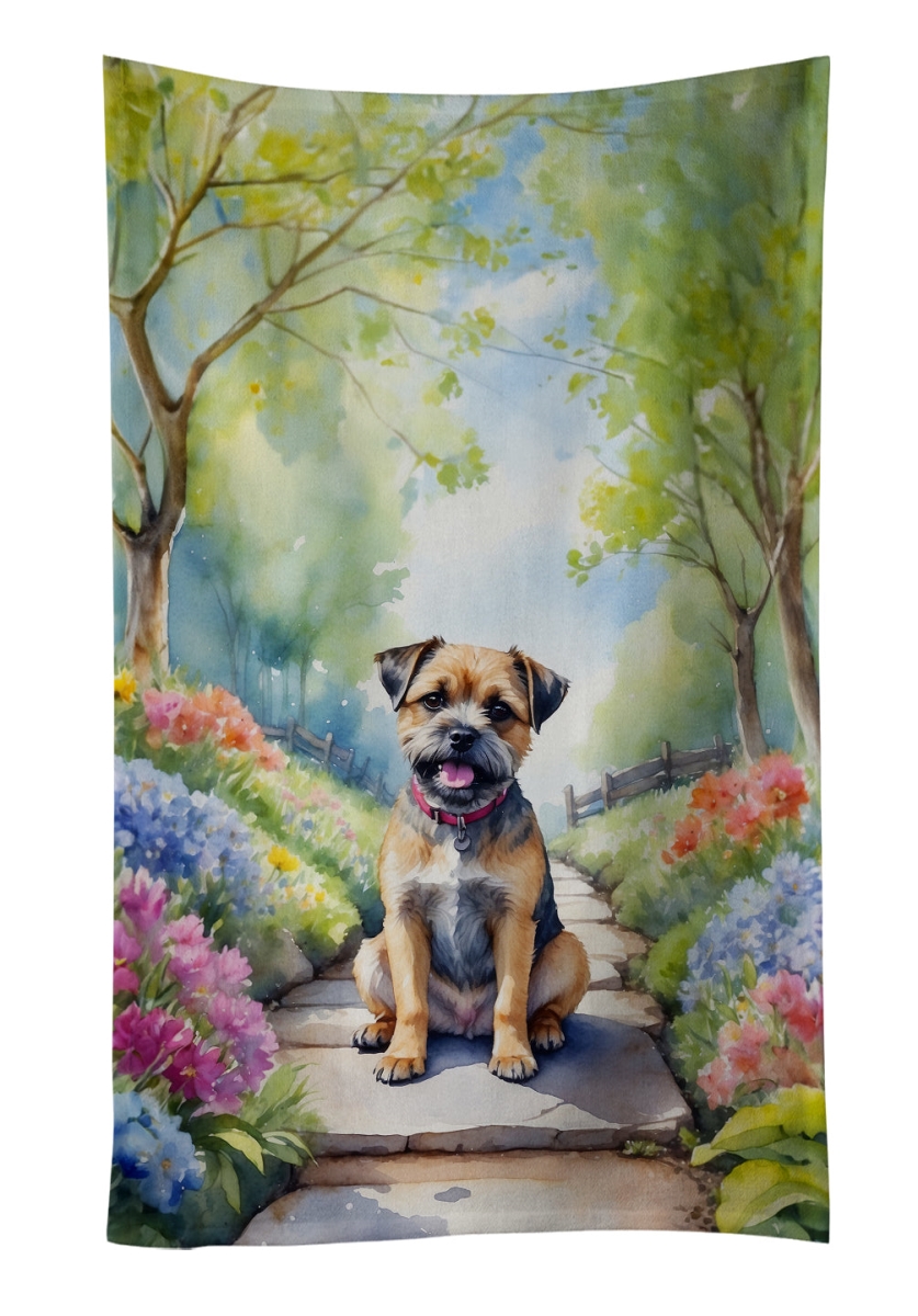 DAC6574KTWL 25 x 15 in. Border Terrier Spring Path Kitchen Towel