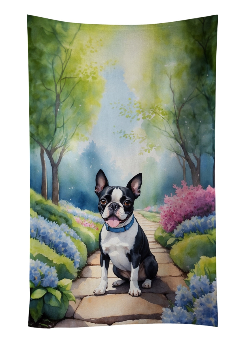 DAC6578KTWL 25 x 15 in. Boston Terrier Spring Path Kitchen Towel