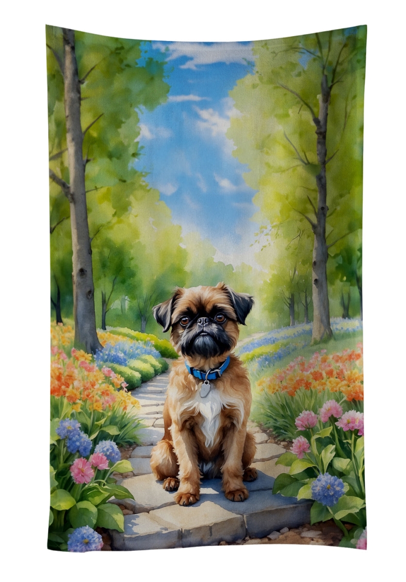 Picture of Carolines Treasures DAC6585KTWL 25 x 15 in. Brussels Griffon Spring Path Kitchen Towel