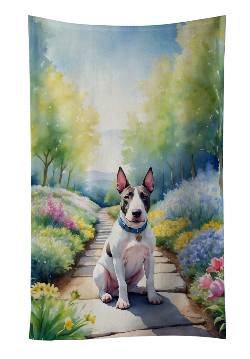 Picture of Carolines Treasures DAC6587KTWL 25 x 15 in. Bull Terrier Spring Path Kitchen Towel