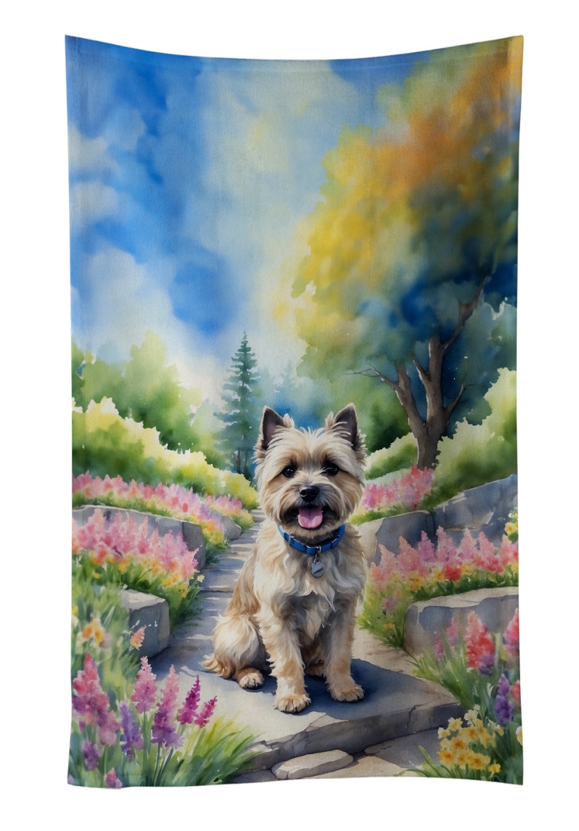 Picture of Carolines Treasures DAC6589KTWL 25 x 15 in. Cairn Terrier Spring Path Kitchen Towel