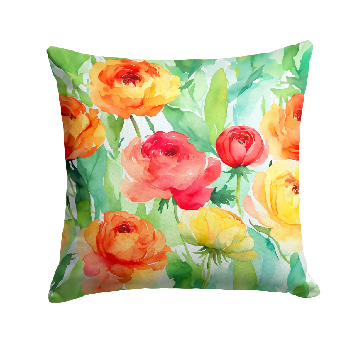 DAC1606PW1414 14 x 14 in. Ranunculus in Watercolor Throw Pillow