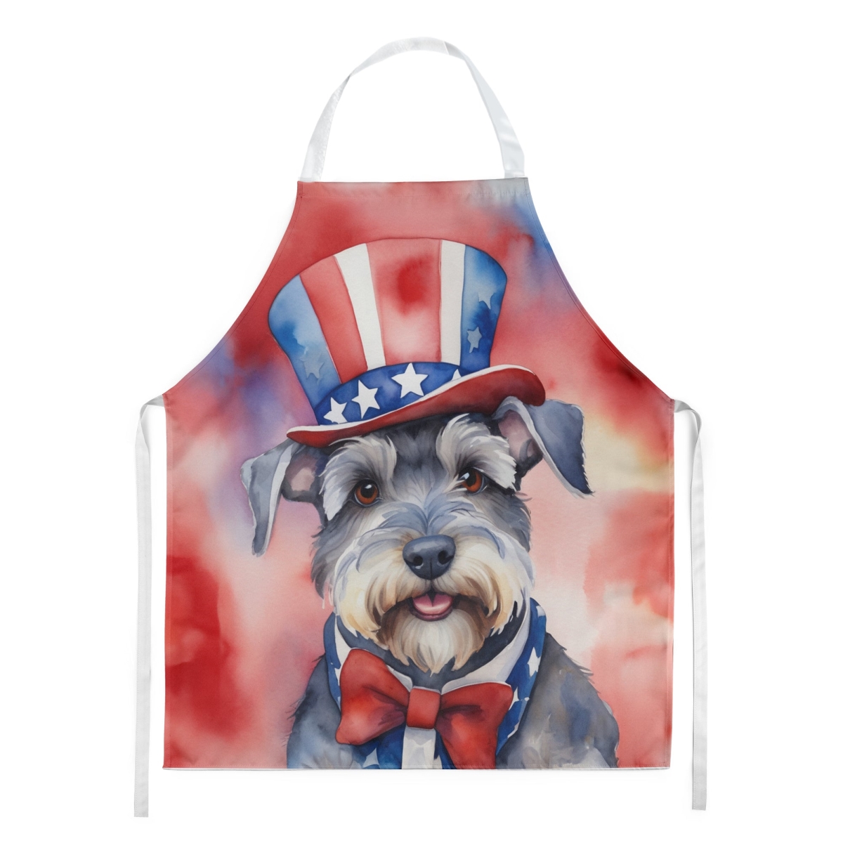 Picture of Carolines Treasures DAC5796APRON 30 x 27 in. Schnauzer Patriotic American Apron
