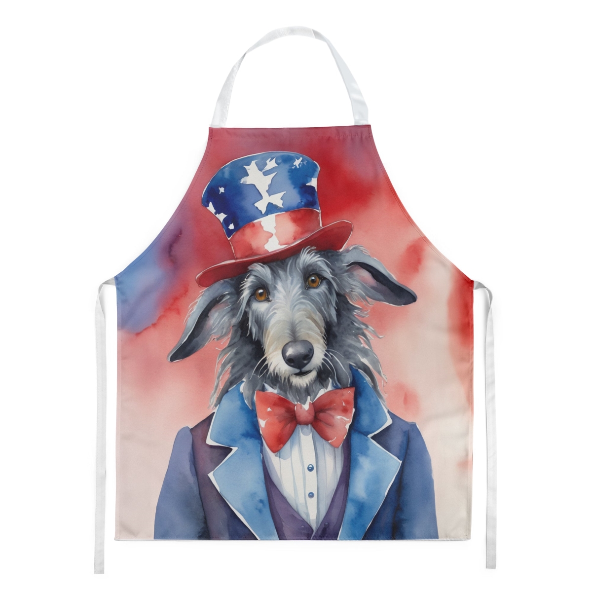Picture of Carolines Treasures DAC5797APRON 30 x 27 in. Scottish Deerhound Patriotic American Apron