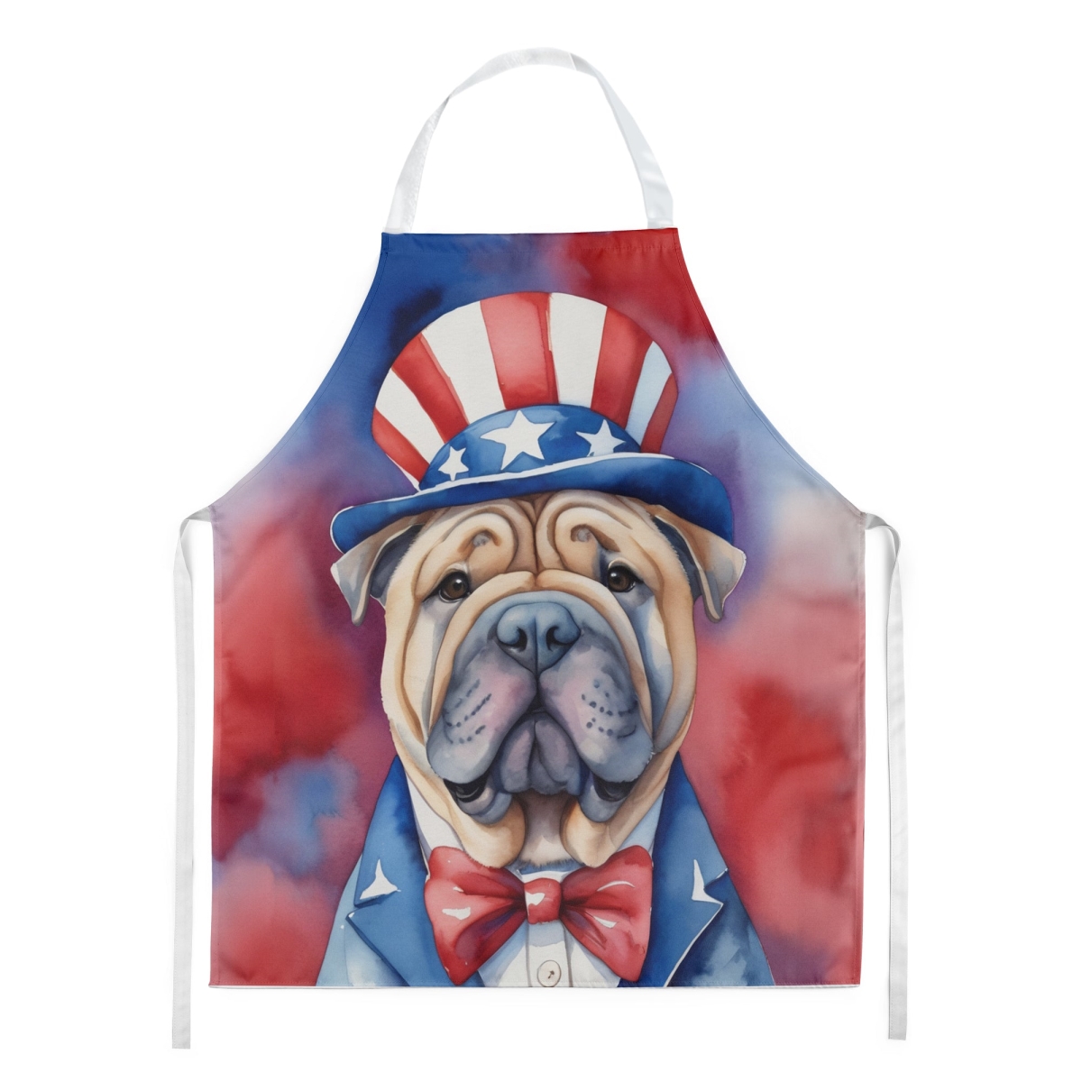 Picture of Carolines Treasures DAC5800APRON 30 x 27 in. Shar Pei Patriotic American Apron