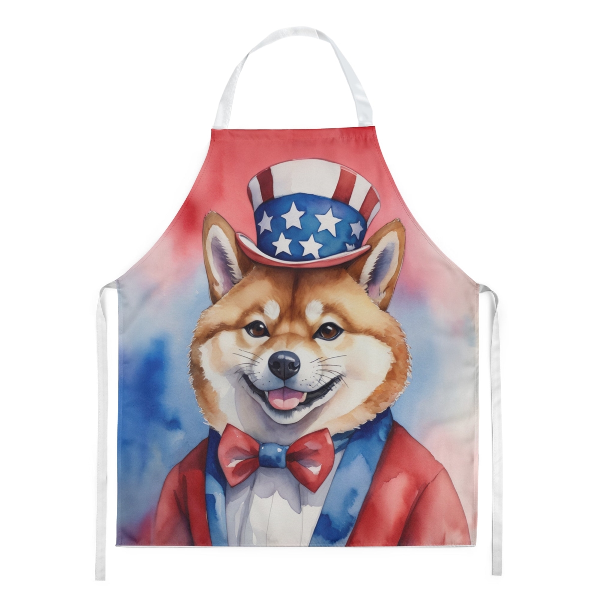 Picture of Carolines Treasures DAC5802APRON 30 x 27 in. Shiba Inu Patriotic American Apron