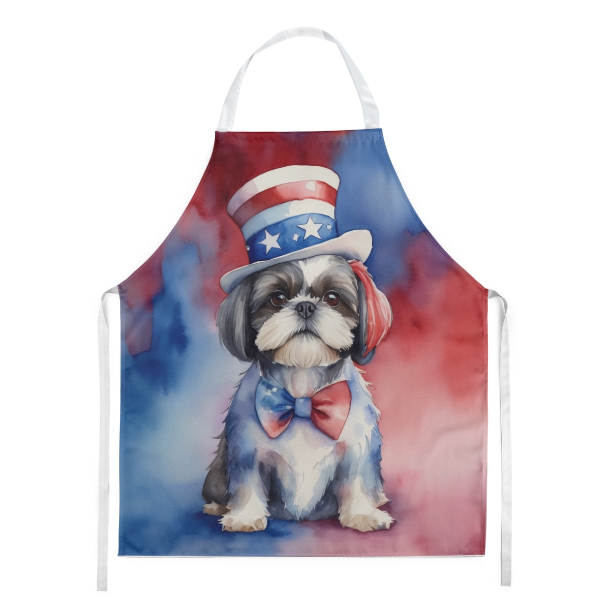 Picture of Carolines Treasures DAC5803APRON 30 x 27 in. Shih Tzu Patriotic American Apron