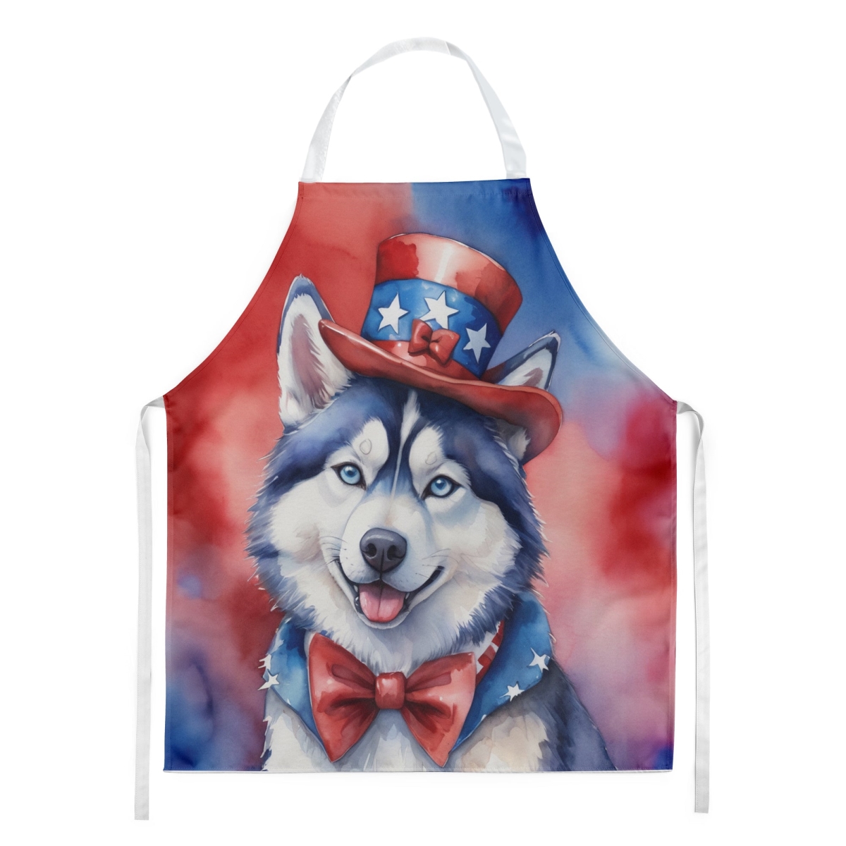 Picture of Carolines Treasures DAC5804APRON 30 x 27 in. Siberian Husky Patriotic American Apron