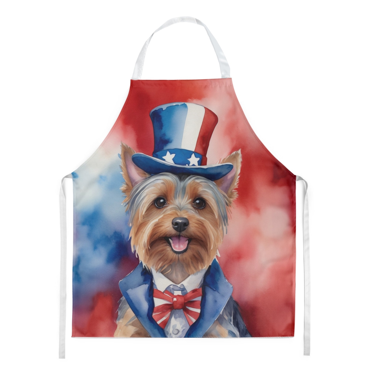 Picture of Carolines Treasures DAC5805APRON 30 x 27 in. Silky Terrier Patriotic American Apron