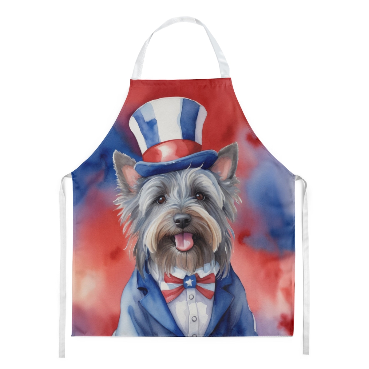 Picture of Carolines Treasures DAC5806APRON 30 x 27 in. Skye Terrier Patriotic American Apron