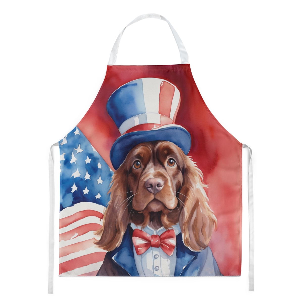 Picture of Carolines Treasures DAC5808APRON 30 x 27 in. Sussex Spaniel Patriotic American Apron