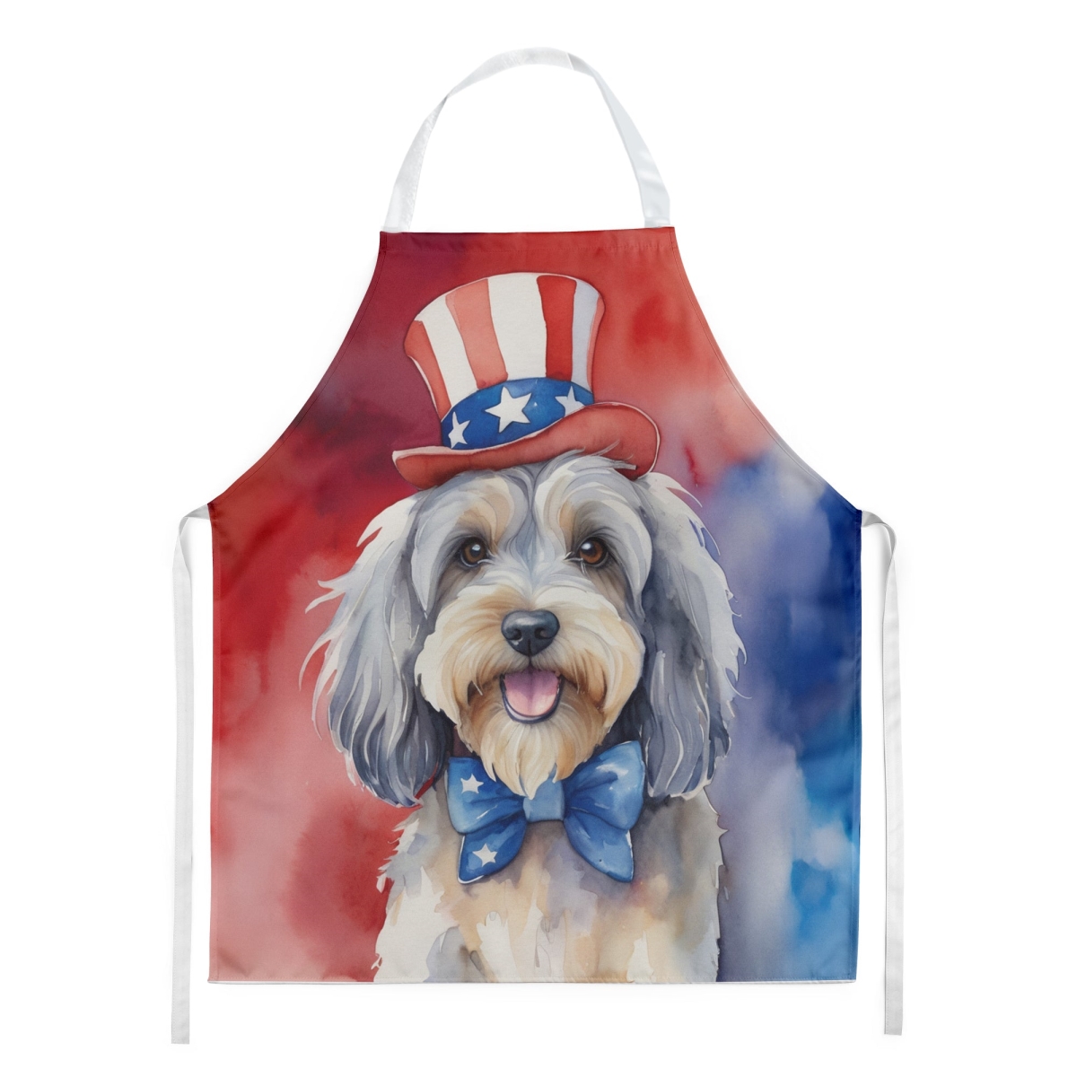 Picture of Carolines Treasures DAC5812APRON 30 x 27 in. Tibetan Terrier Patriotic American Apron