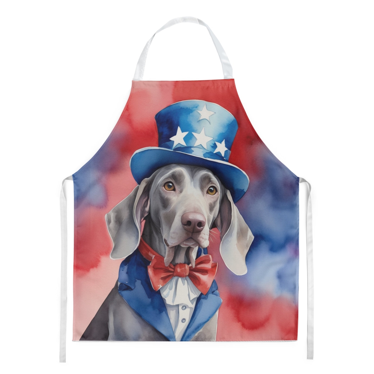 Picture of Carolines Treasures DAC5814APRON 30 x 27 in. Weimaraner Patriotic American Apron