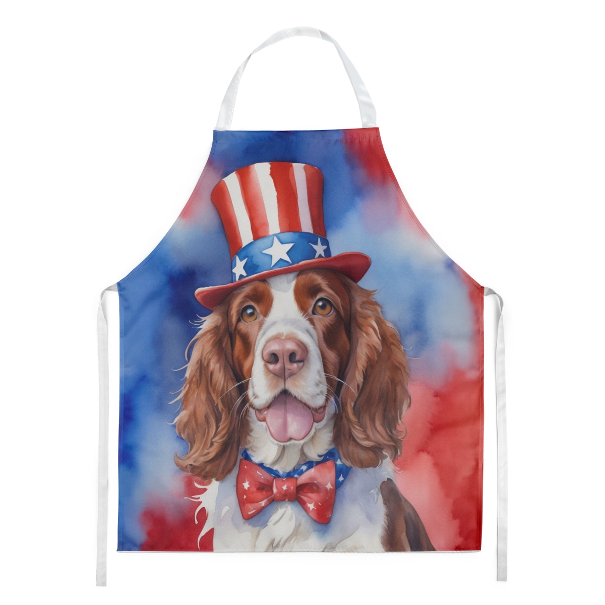Picture of Carolines Treasures DAC5815APRON 30 x 27 in. Welsh Springer Spaniel Patriotic American Apron