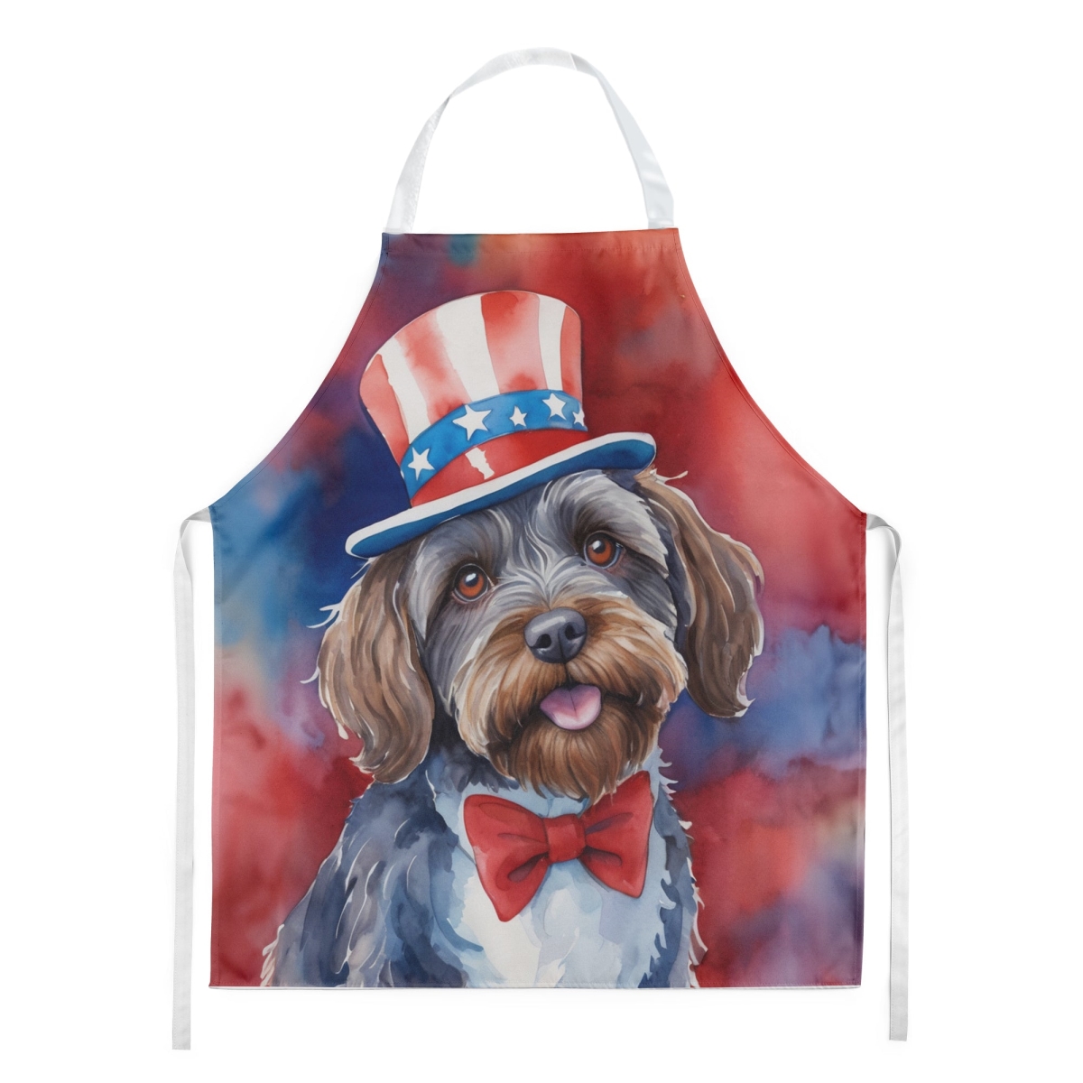 Picture of Carolines Treasures DAC5821APRON 30 x 27 in. Wirehaired Pointing Griffon Patriotic American Apron