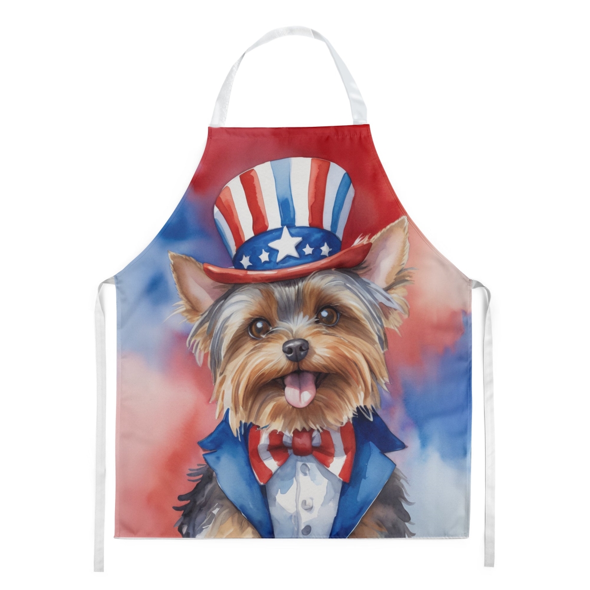 Picture of Carolines Treasures DAC5822APRON 30 x 27 in. Yorkshire Terrier Patriotic American Apron